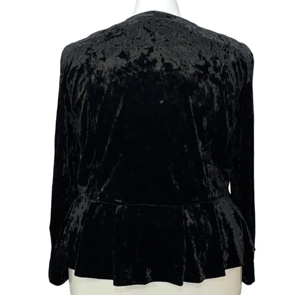 INC Crushed Velvet Peplum Jacket